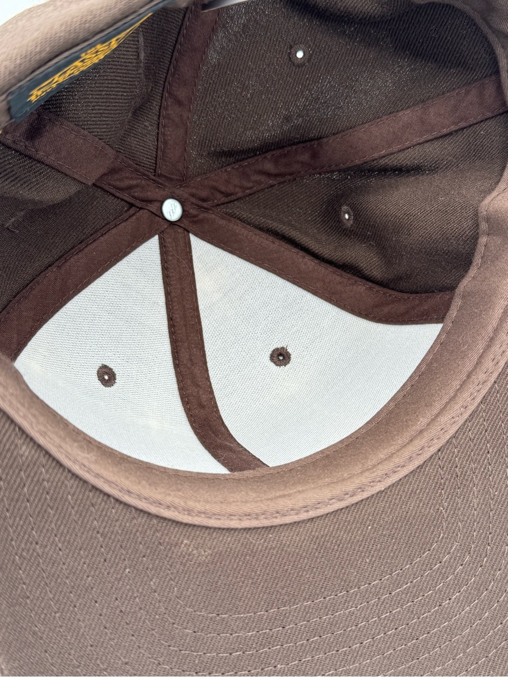Pendleton Plaid Brown Mix Ombré Wool Flat Brim Hat Snapback Ball Cap - Picture 7 of 7